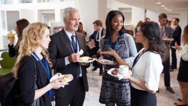 People attending networking event practice the tips to generate qualified leads for their business.